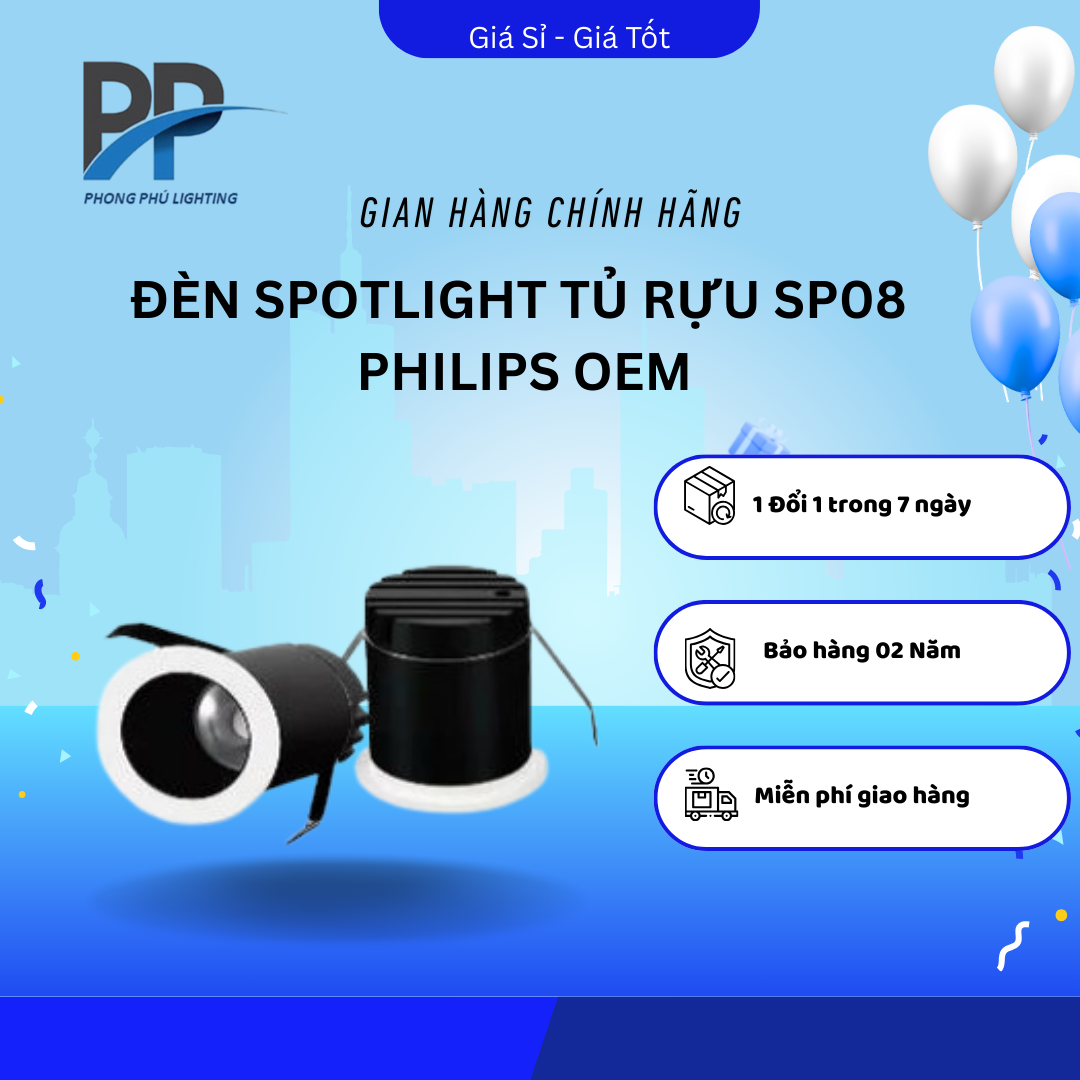 ĐÈN SPOTLIGHT TỦ RỰU SP08 PHILIPS OEM