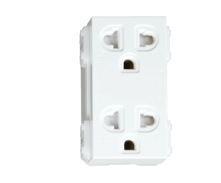 Ổ cắm đôi 3 chấu có màn che – Wide series